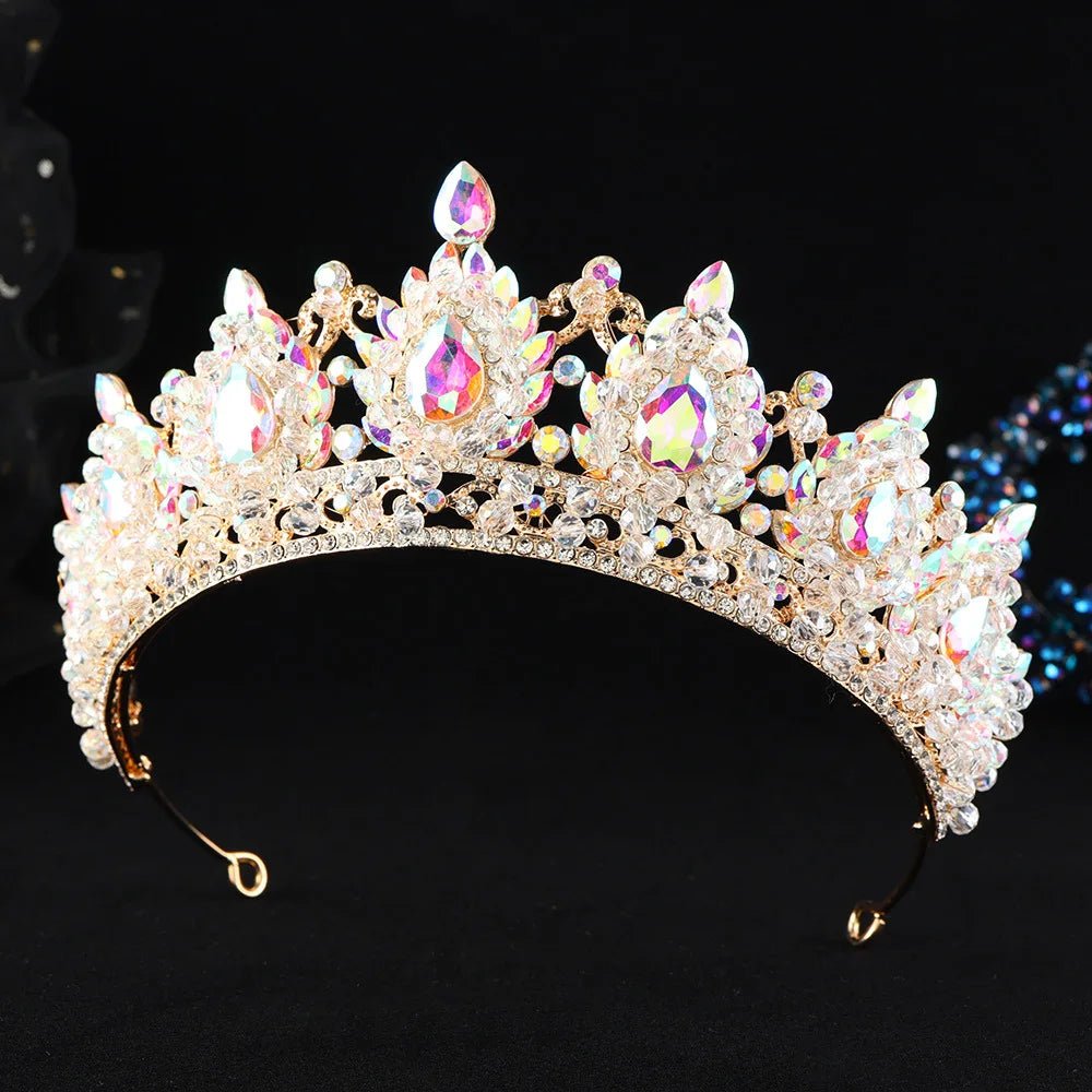 Baroque Crystal Beads Bridal Tiaras Crowns For Women Pageant Wedding Diadem Headband Princess Party Hair Dress Accessories - Yiwucraftjewel