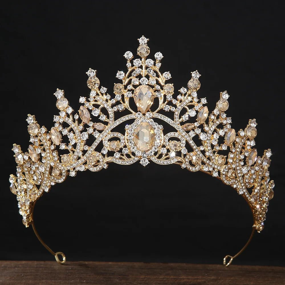 Baroque Crystal Rhinestone Prom Diadem Bridal Tiaras Crowns For Women Headpiece Wedding Hair Accessories Jewelry - Yiwucraftjewel