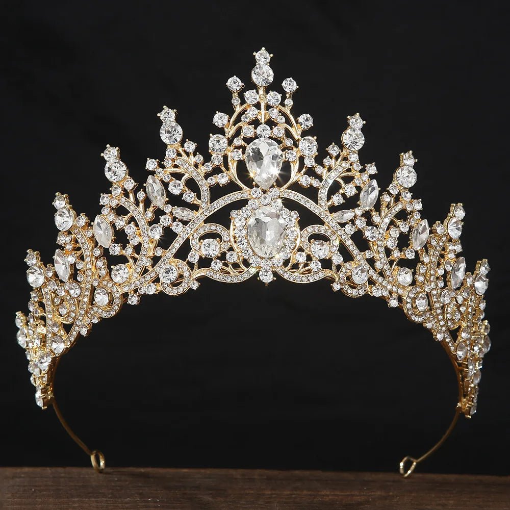Baroque Crystal Rhinestone Prom Diadem Bridal Tiaras Crowns For Women Headpiece Wedding Hair Accessories Jewelry - Yiwucraftjewel